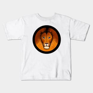 Blue Eyes Lion Face Kids T-Shirt